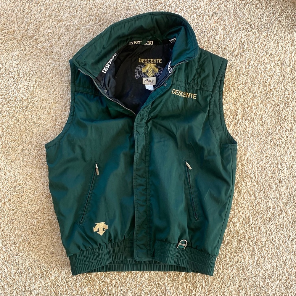 ❣️sold❣️DESCENTE XL: Dark Green Water Resistant Ski Vest - Vintage 90’s!